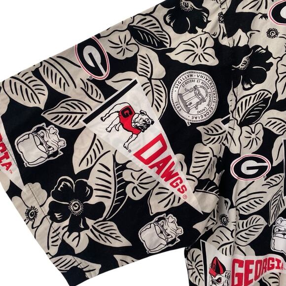 Vintage Reyn Spooner Georgia Bulldogs Hawaiian Button Down Shirt Size XL Black - Picture 2 of 6